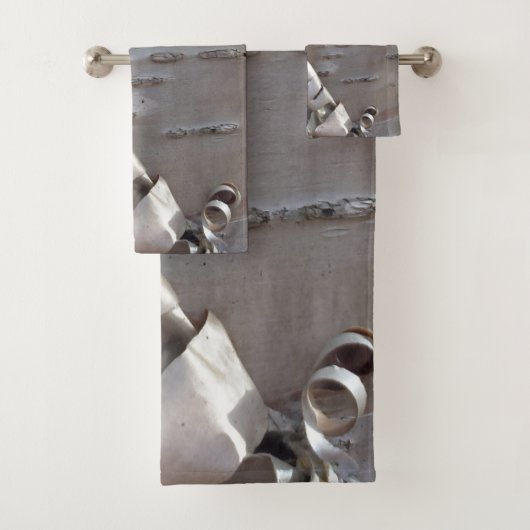 Curly Birch Bark Tree Rustic  Bad Handdoek (Insitu)