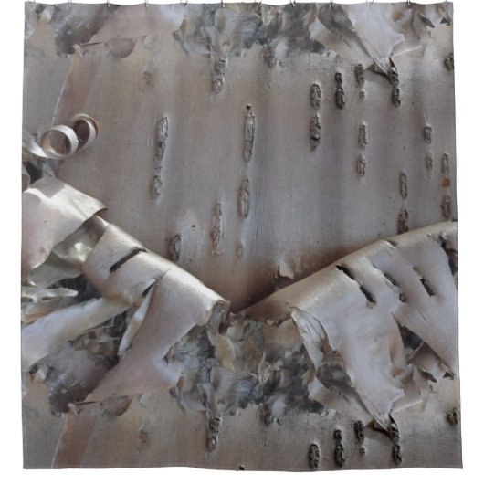Curly Birch Bark Tree Rustic Douchegordijn (Voorkant)