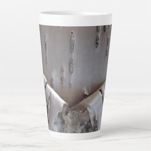 Curly Birch Bark Tree Rustic Latte Mok (Voorkant)