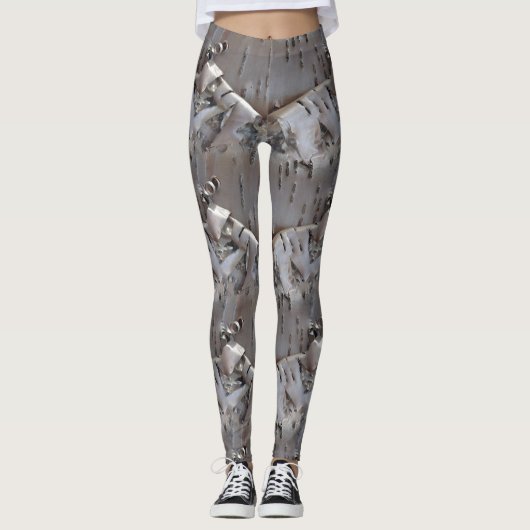 Curly Birch Bark Tree Rustic Leggings (Voorkant)