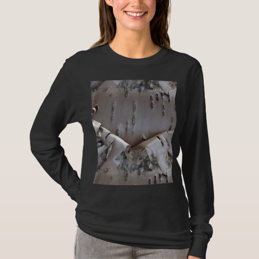 Curly Birch Bark Tree Rustic T-shirt (Voorkant)
