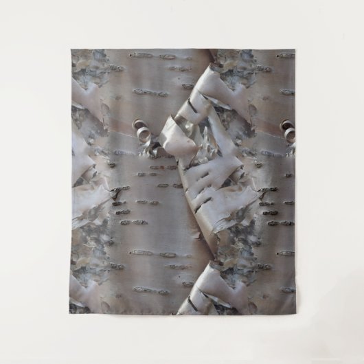 Curly Birch Bark Tree Rustic Wandkleed (Voorkant)