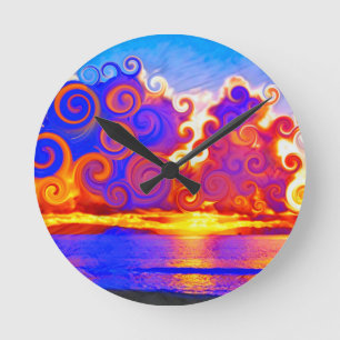 Curly California Sunset Seashore Ronde Klok