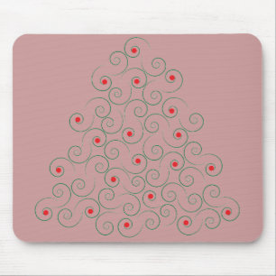 Curly Christmas Tree Pink Muismat