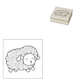 Curly Coat Happy Little Sheep Ewe Rubberstempel (Gestempeld)