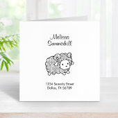Curly Coat Little Sheep Ram Address Rubberstempel
