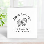 Curly Coat Little Sheep Ram Arch Address Rubberstempel
