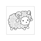 Curly Coat Little Sheep Ram Rubberstempel (Afrduk)