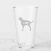 Curly Coated Retriever Dog Silhouet gepersonalisee Glas (Achterkant)