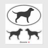 Curly Coated Retriever Dog Silhouettes Sticker Set (Vel)