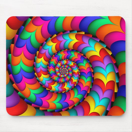 Curly Coil Rainbow Spiral Mousepad Muismat (Voorkant)
