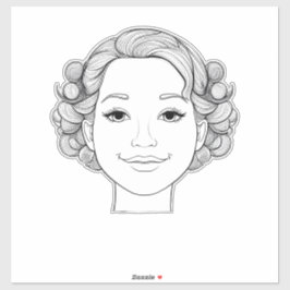 Curly Coins: Het geïllustreerde portret van een me Sticker