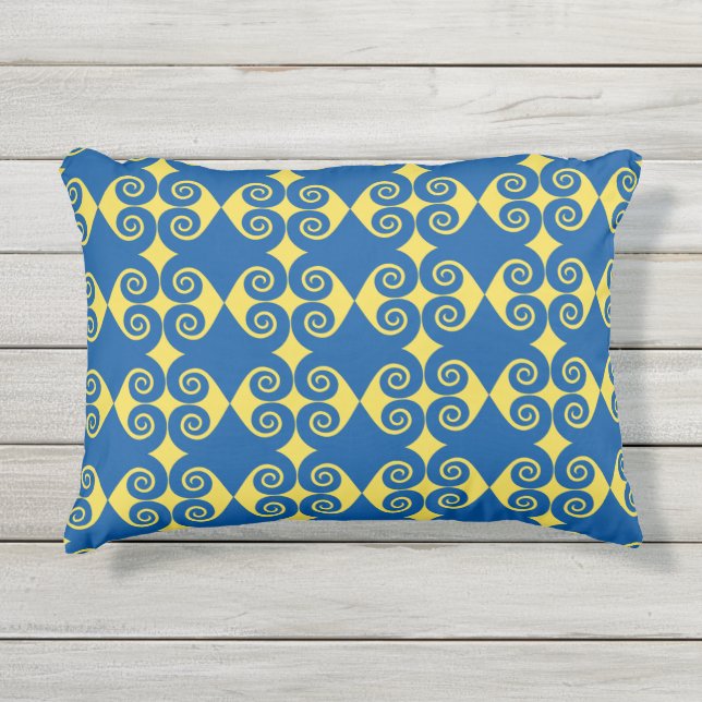 Curly Diamond Pattern Buitenkussen (Voorkant)