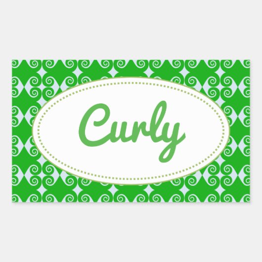 Curly Diamond Pattern Rechthoekige Sticker (Voorkant)