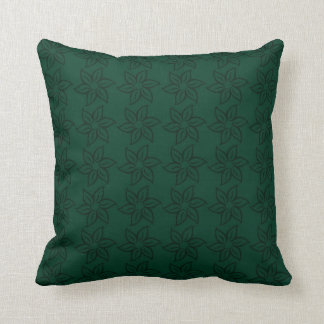Curly Flower Pattern - Donkergroen op groen Kussen