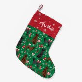 Curly gecoate retroever-hondennaam kleine kerstsok (Voorkant (Hangend))