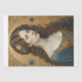 Curly haar roodharige elegante vrouw in Klimt stij Tissuepapier (Voorkant)