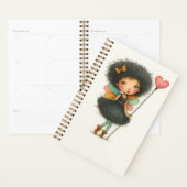 Curly Hair Fairy Girl Watercolor Planner (Devant avec enveloppe)