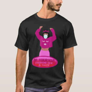 Curly Hair Lashes Lips Bubble Gum Midriff Topjes B T-shirt