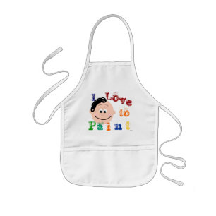 Curly Hair Ponytail Girls Painting Apron Kinder Schort