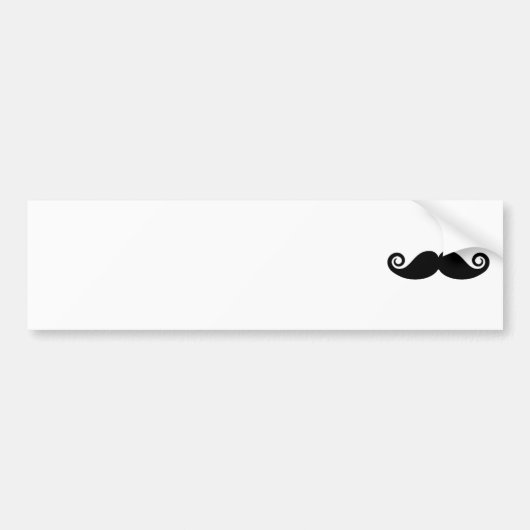 Curly Handlebar Mustache Bumpersticker (Voorkant)