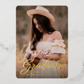 Curly Headline Afstuderen Invitation Folie Uitnodiging (Voorkant)