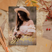 Curly Headline Afstuderen Invitation Folie Uitnodiging