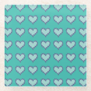 Curly Heart Blue Green Glass Drink Onderzetter