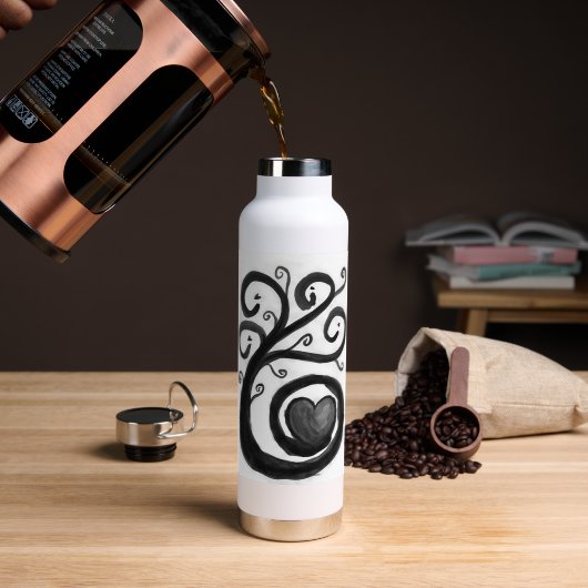 Curly Heart Ink Waterfles (Koffie (Gedraaid)  )