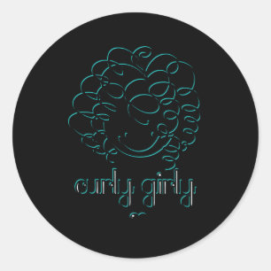 Curly hou van je krullende haar ronde sticker