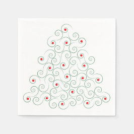 Curly kerstboom White Servetten