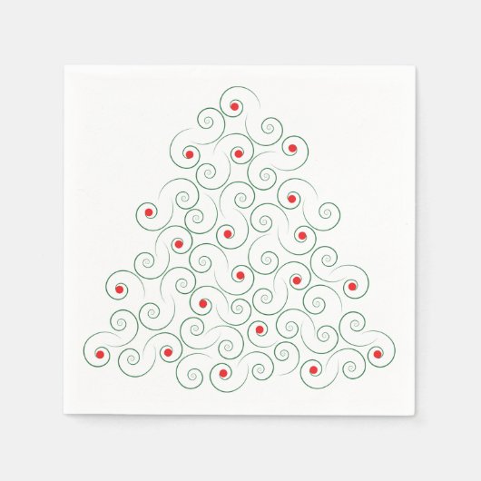 Curly kerstboom White Servetten (Voorkant)
