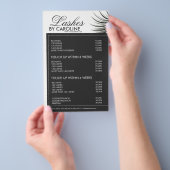 Curly Lashes Eyelash Extensions zwarte prijslijst Flyer (Hand)