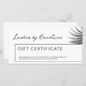 Curly Lashes Gift Certificate White Bordered Bedankkaart (Voorkant / Achterkant)