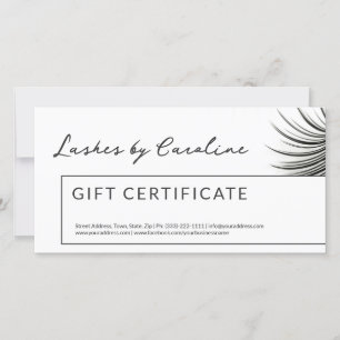 Curly Lashes Gift Certificate White Bordered Bedankkaart