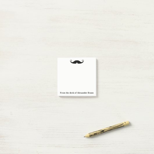 Curly Mustache Post-it® Notes (Op bureau)