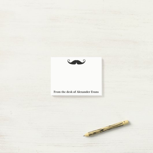 Curly Mustache Post-it® Notes (Op bureau)