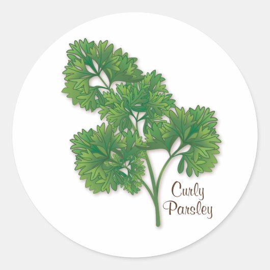 Curly Parsley Round Sticker (Voorkant)