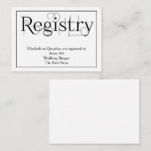 Curly Print Bruiloft Registry Informatie Kaart (Voorkant / Achterkant)