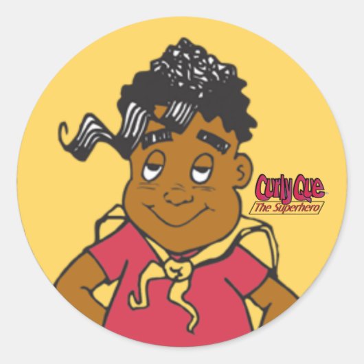Curly Que Ronde Sticker (Voorkant)