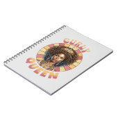 Curly Queen Afro-Amerikaanse vrouw retro golvend Notitieboek (Linkerzijde)