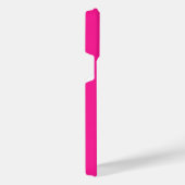 Curly Script Monogrammed Hot Pink iPhone Hoesje (Rechterkant)