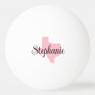 Curly Script Naam Pink Texas Familiefoto Pingpongballen