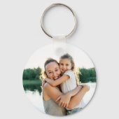 Curly Script Naam Pink Texas Familiefoto Sleutelhanger (Achterkant)