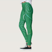 Curly Shamrock St. Patrick's Green Leggings (Gauche)