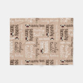 Curly Tail, Squishare Faces Pug Fleece Blanket Tan Deken (Voorkant (Horizontaal))