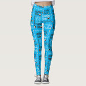 Curly Tail Squishy Faces Pug Text Pattern Leggings (Voorkant)