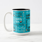 Curly Tails Squishare Faces Pug Two Tone Mok (Links)