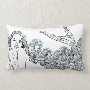 "Curly Wave" Mermaid Designer Decor Pillow Kussen