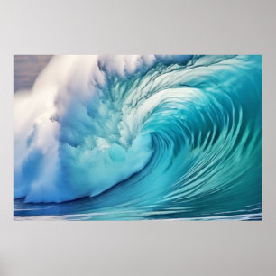 Curly Wave Ocean Force Natuur Zeegezicht Poster
